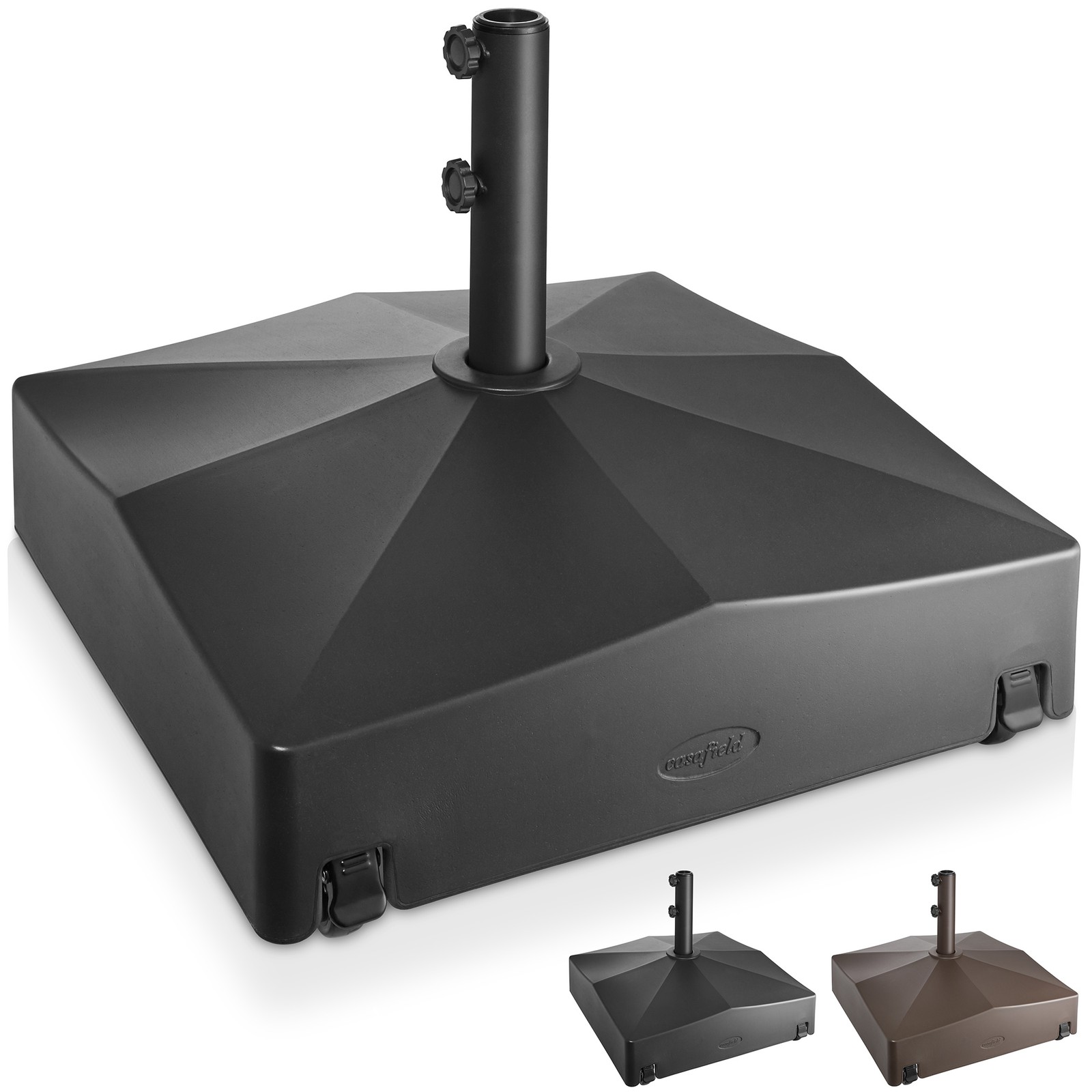 Patio Umbrella Base with Wheels, 131 LB Fillable Umbrella Stand, 24"