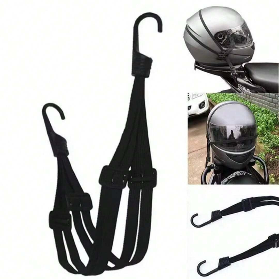 4in1 Elastic Bungee Cords With Hooks For Secure Helmet Bags Motorcycle Cargo Net
