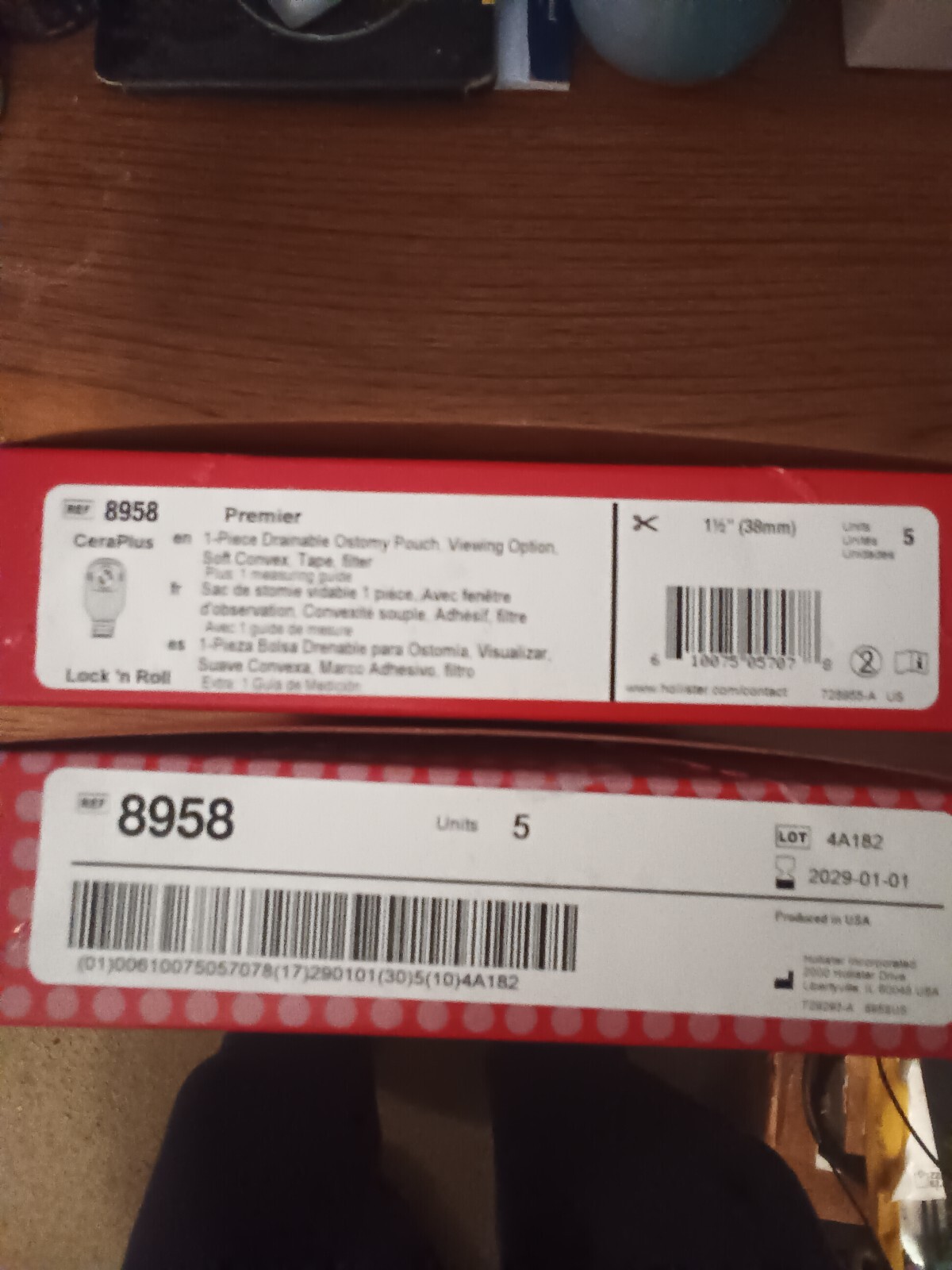 Hollister 8958 drainable ostomy pouch soft convex (cut to fit) exp 2030 box of 5