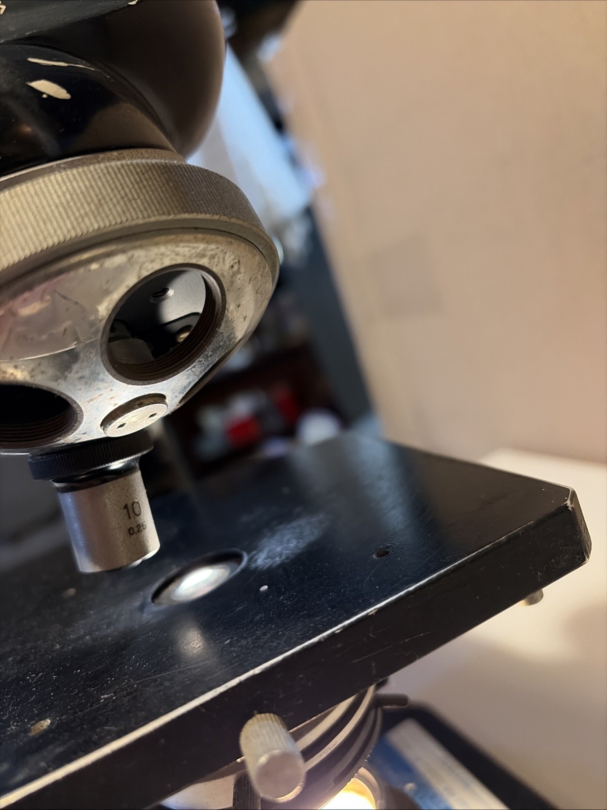 Vintage Nikon (Nippon Kogaku) 62437 Microscope Missing 3 Lens Light Works