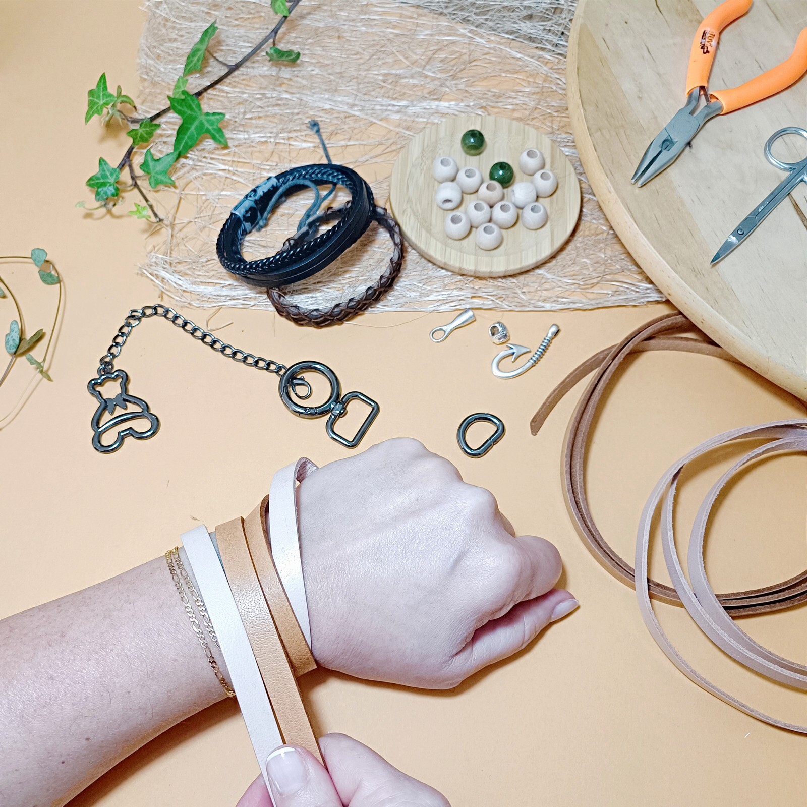 Flat Genuine Leather Cord 10mm - Bracelet Jewelry DIY Craft Making Strip 1.1 Yd.