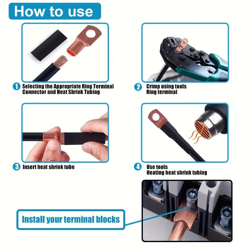220-Piece SC Ring Terminal Kit - Copper Terminals for Electrical Wiring