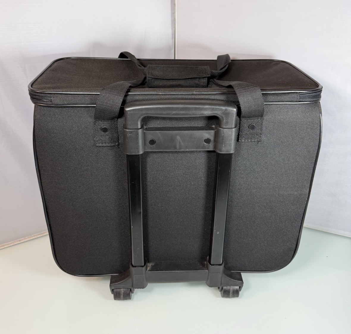 Generations Black Zippered Rolling Travel Sewing Bag Storage Case Tote 18.5x8x15