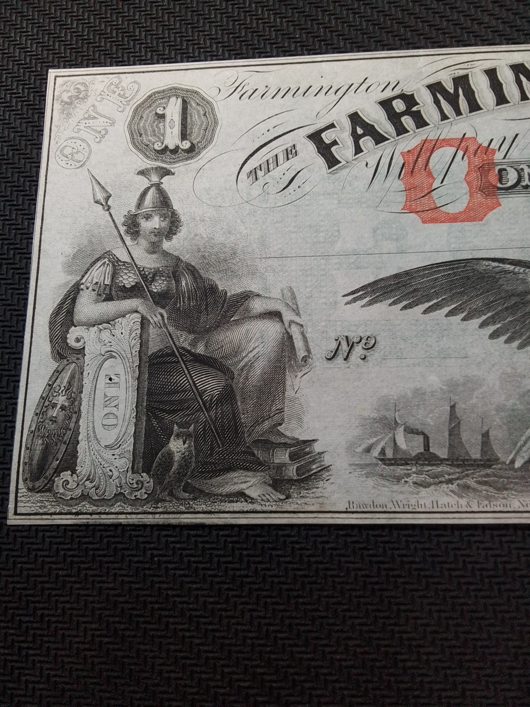 $1 Spread Eagle,Athene Left,From The Farmington Bank, New Hampshire "New"