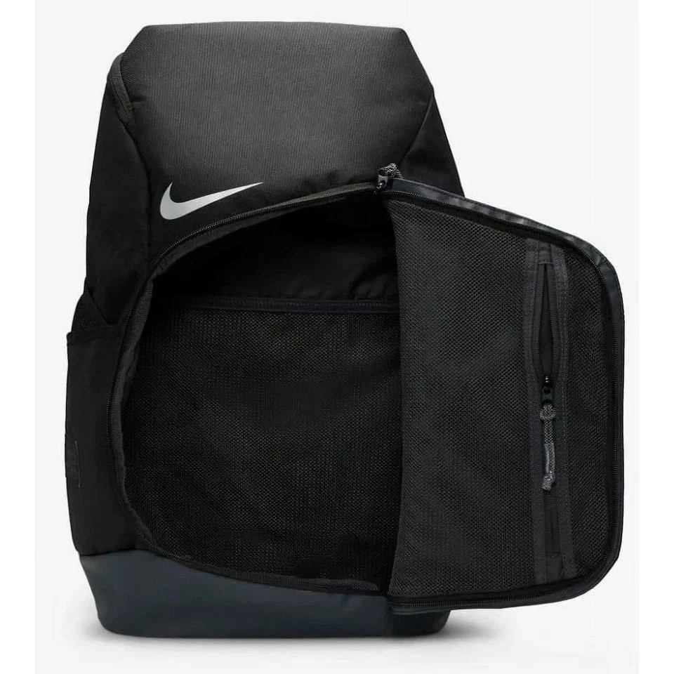 Nike Mens Hoops Elite Backpack, Black Anthracite and Metallic Silver