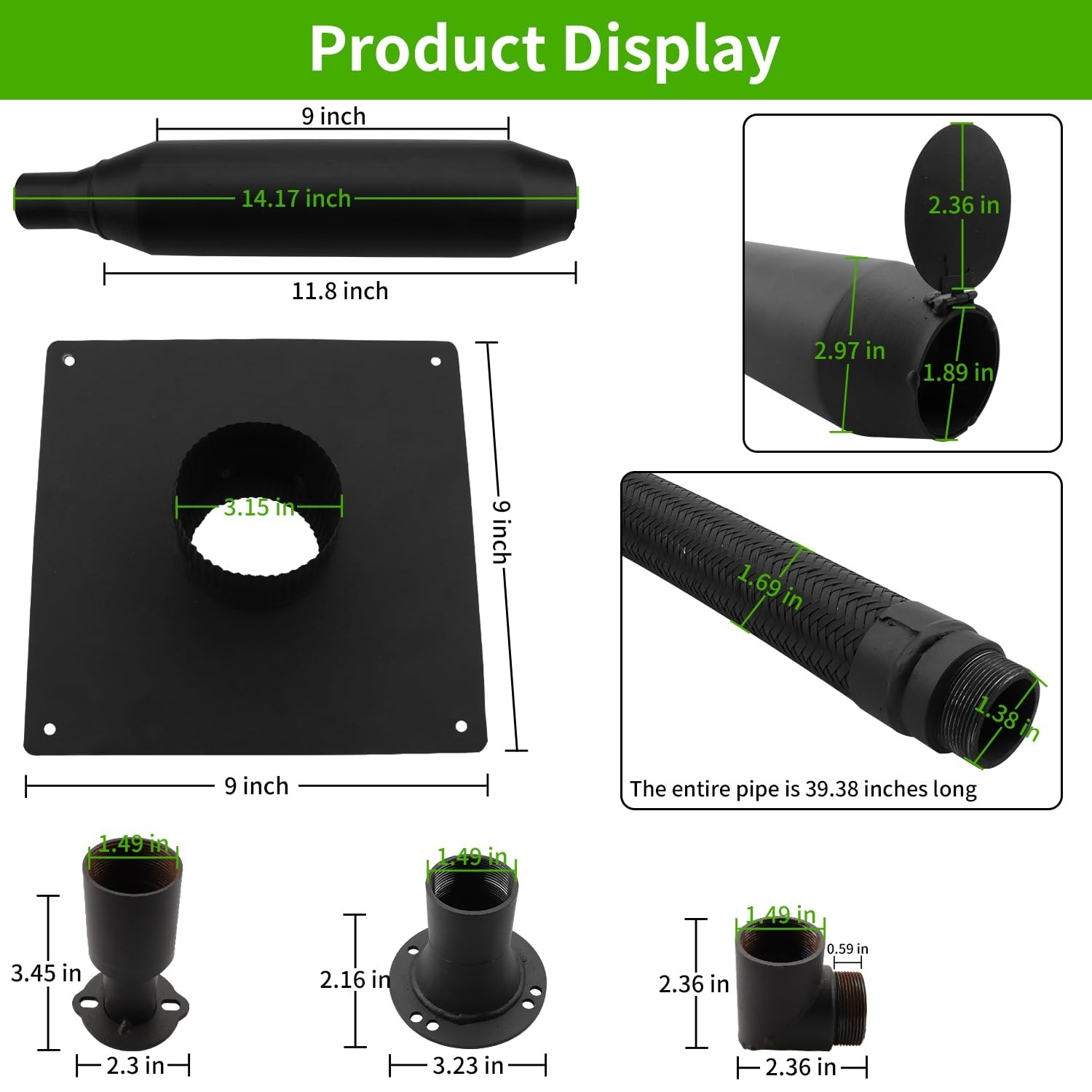 2025Newly Upgraded Generator Exhaust Extension Silencer Kit with Insulated Throu