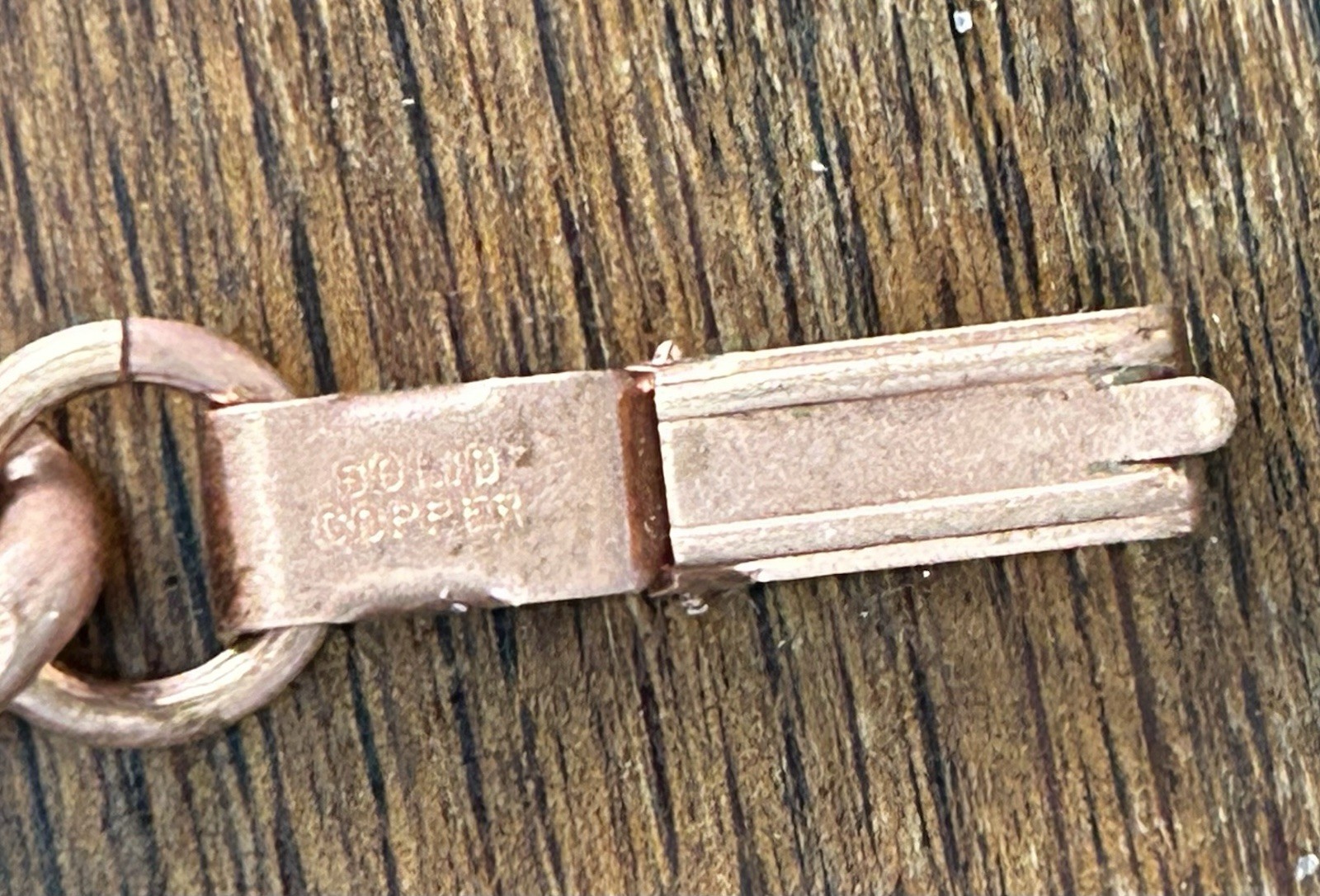 Vintage Cuban Link Solid Copper Chain Bracelet 8" Long