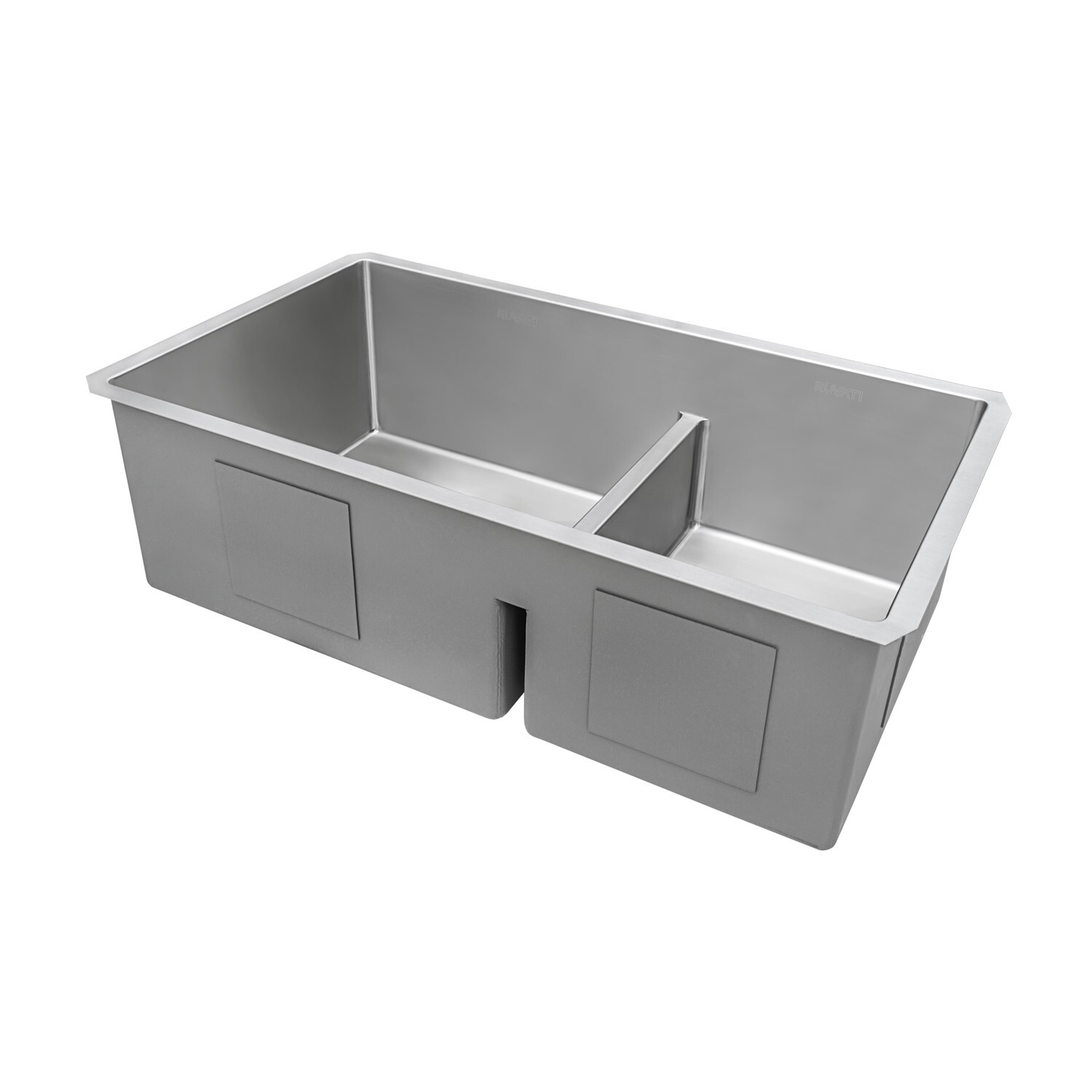 Ruvati 33" Undermount 60/40 Double Bowl 16Gauge SS Kitchen Sink- RVH7419