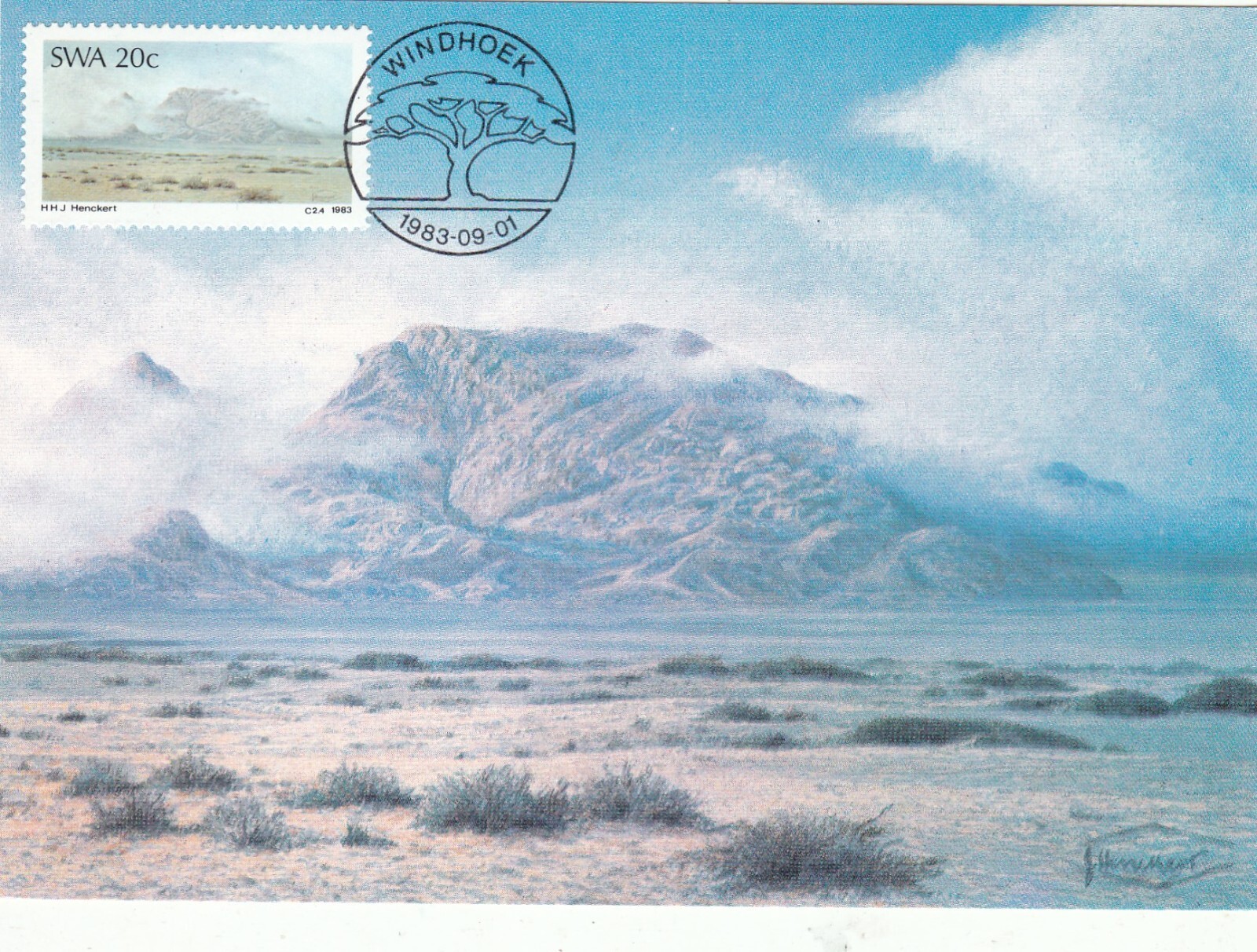 South West Africa 1983 PaintersHHJ Henckert Maximum Card special cancel VGC