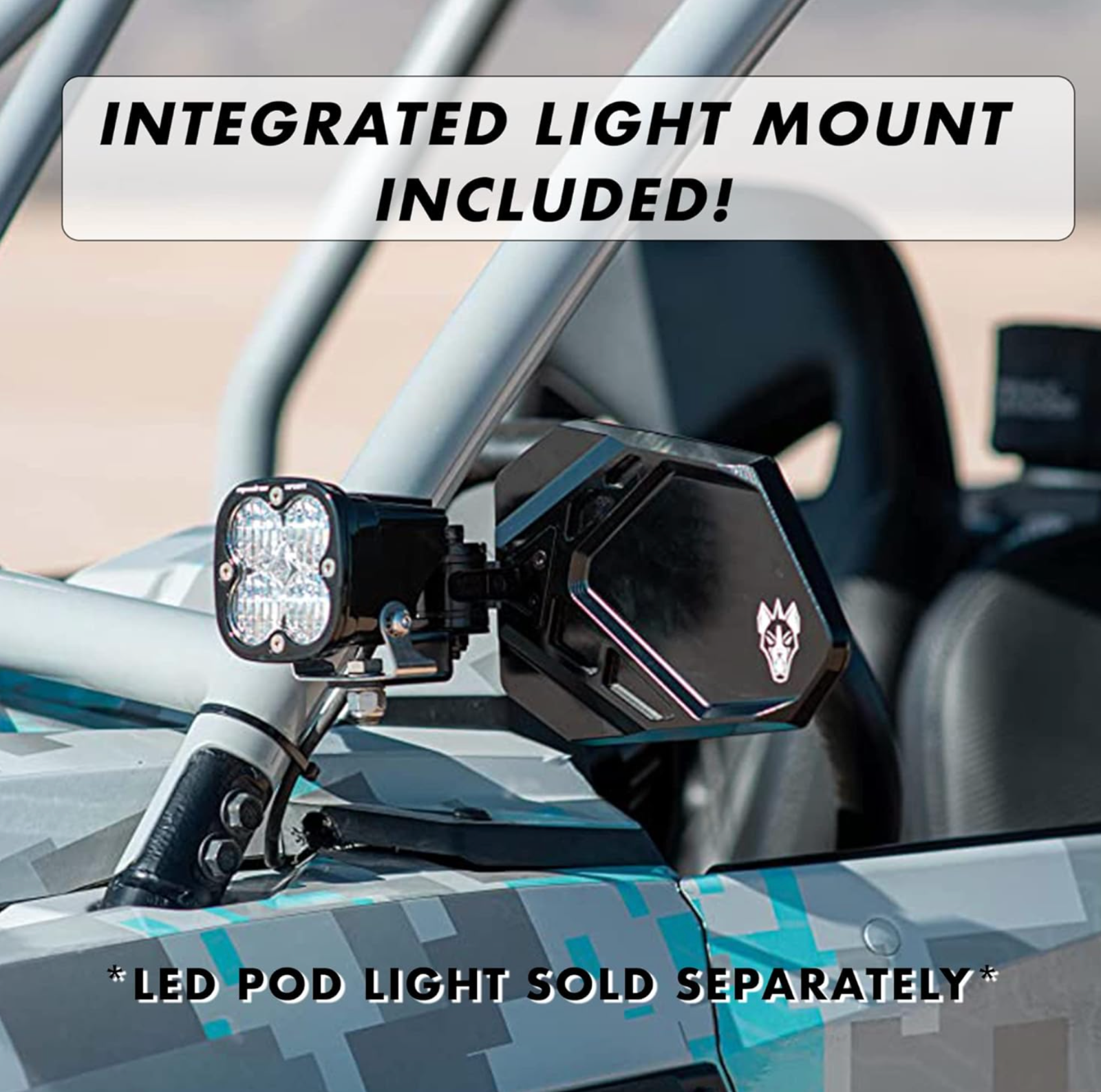 Chupacabra Offroad Cuero Pro UTV Mirrors (set of 2) for 1-3/4" OD Tube-Black