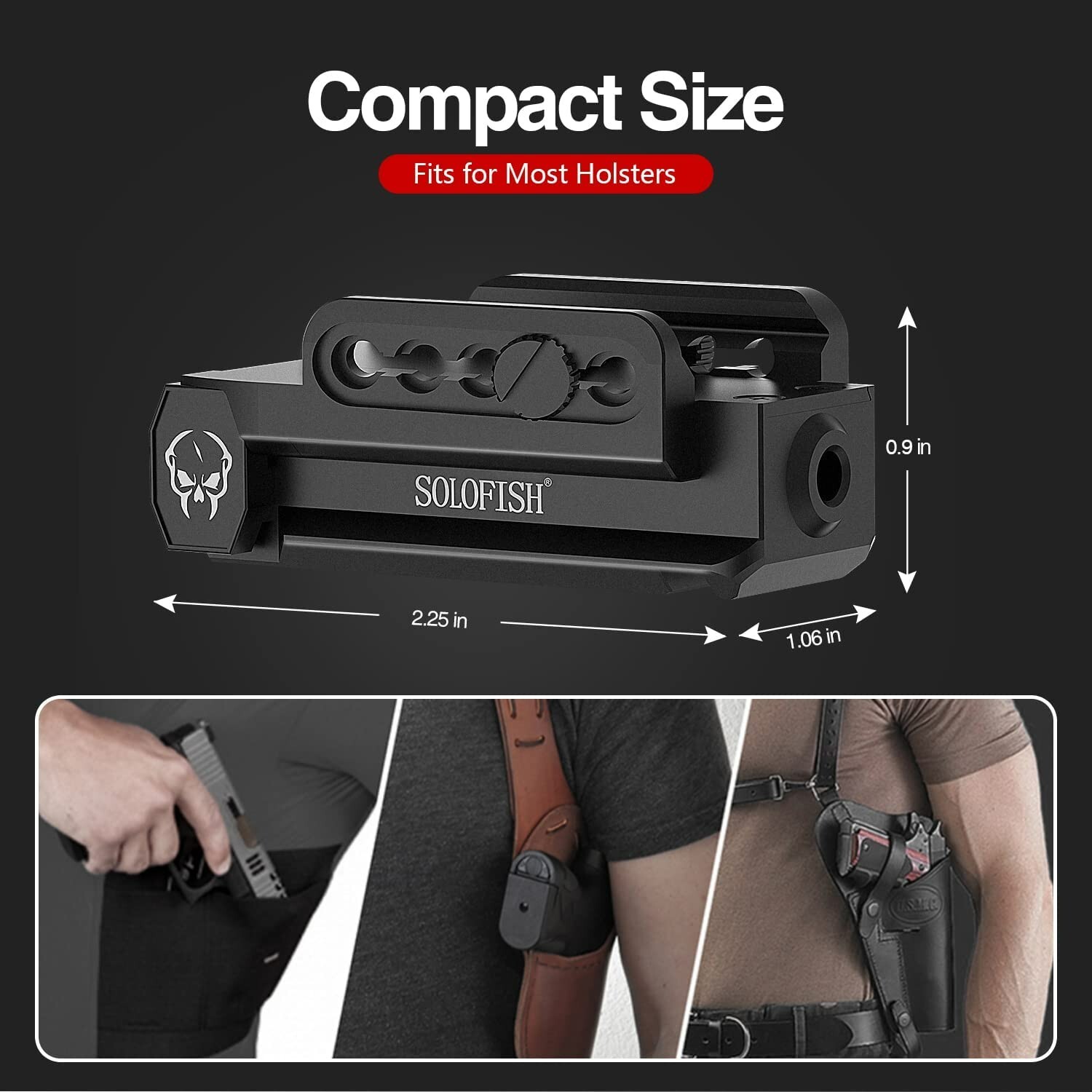 SOLOFISH Green Laser Sight Low Profile Magnetic Rechargeable Picatinny Pistol