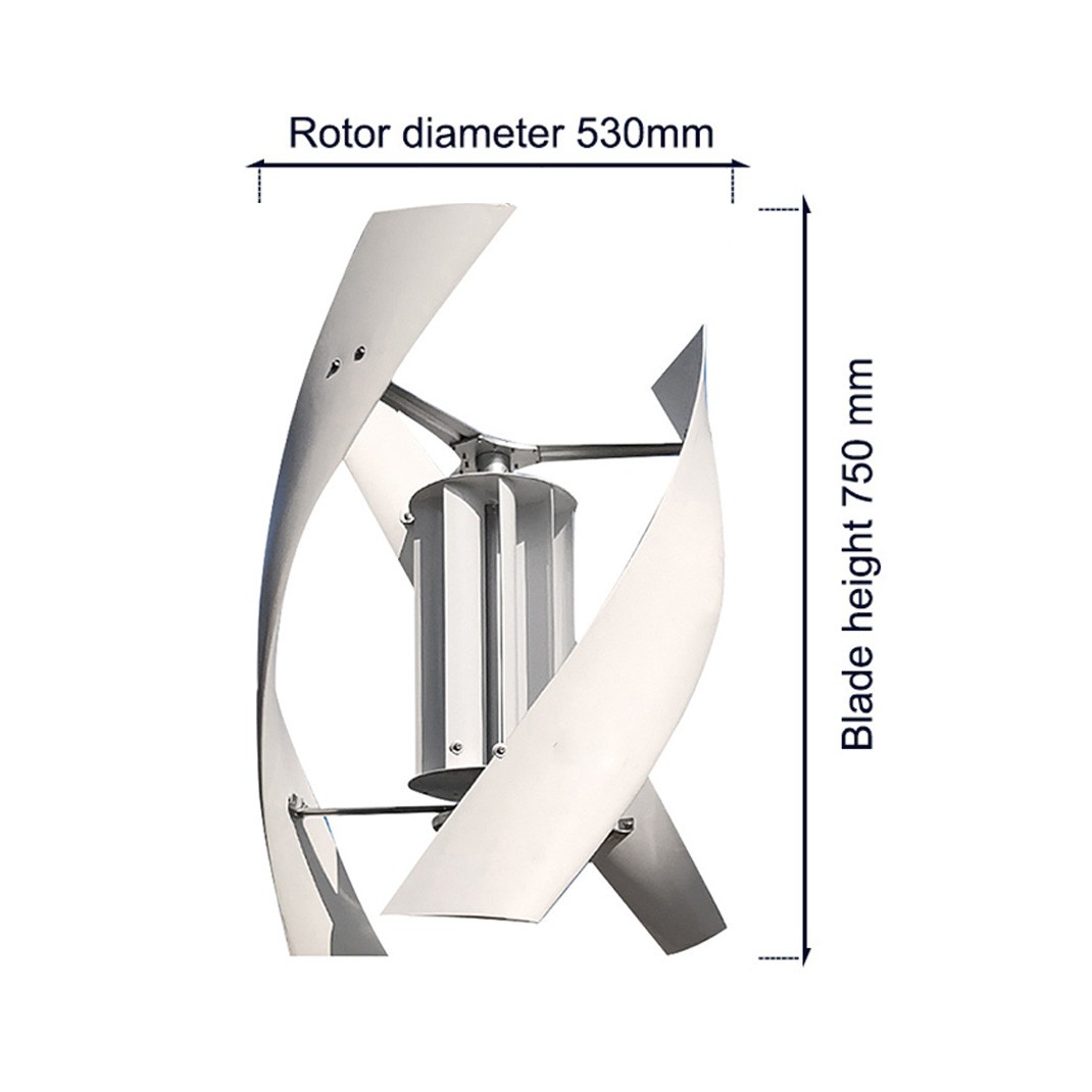 3000W Vertical Wind Turbine Generator Hybrid MPPT Controller 48V Windmill Motor