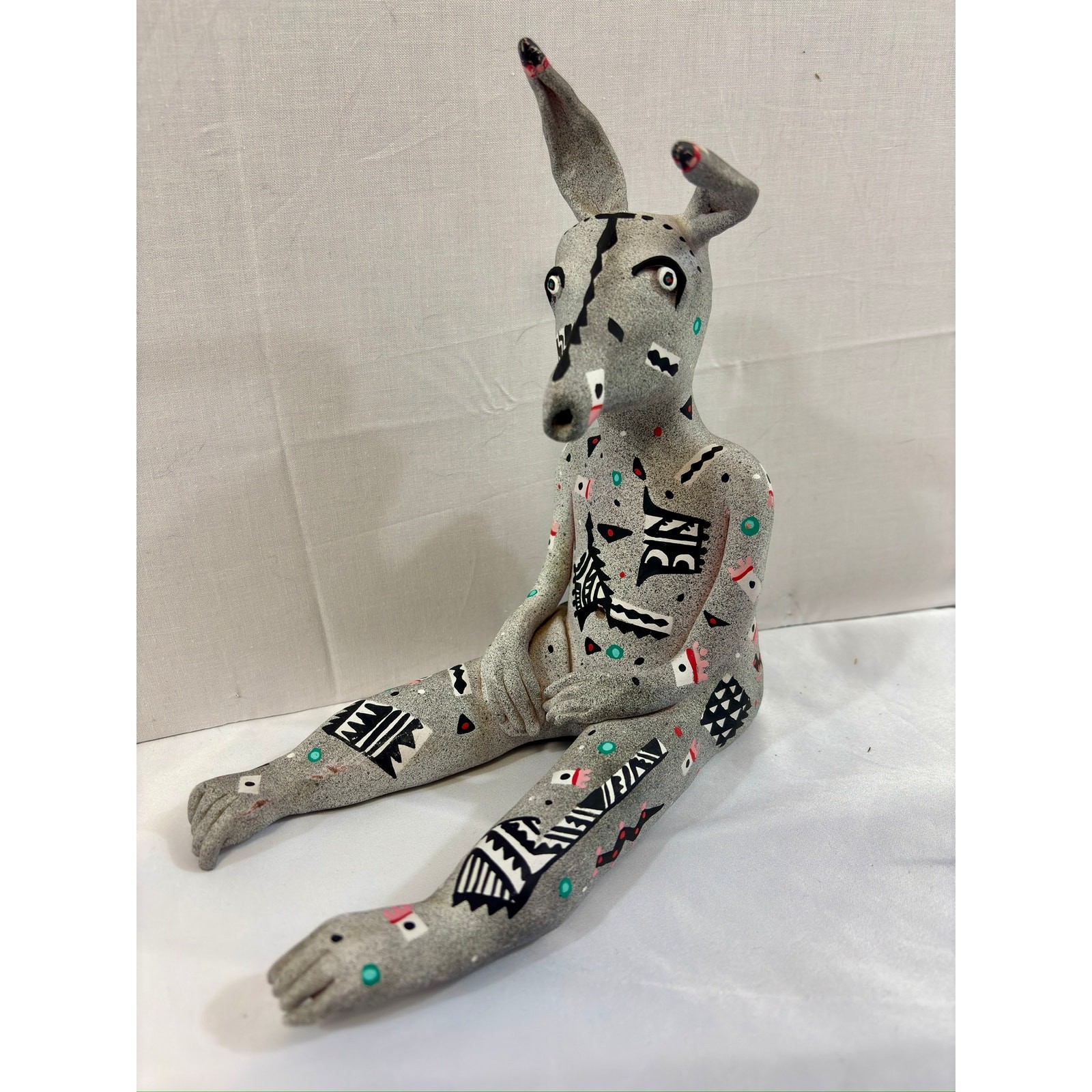 Seely Yazzie Navajo Jackrabbit Sculpture 1988 Native American Pottery 9.5" OOAK