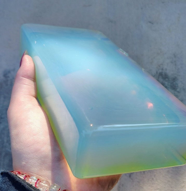 Opalite Opal Glass Block 7" Long Rough Flint Knapping 3.9#