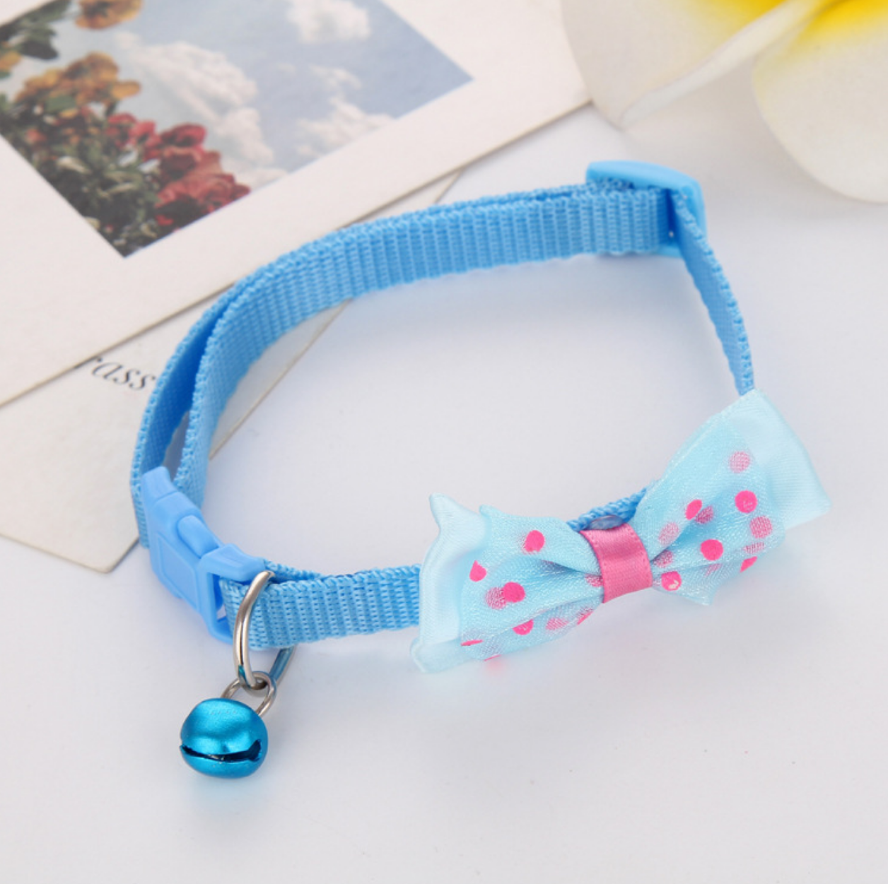 Nylon Cat Cute Collar with Bell bow tie for Cat Kitten puppy adjustable