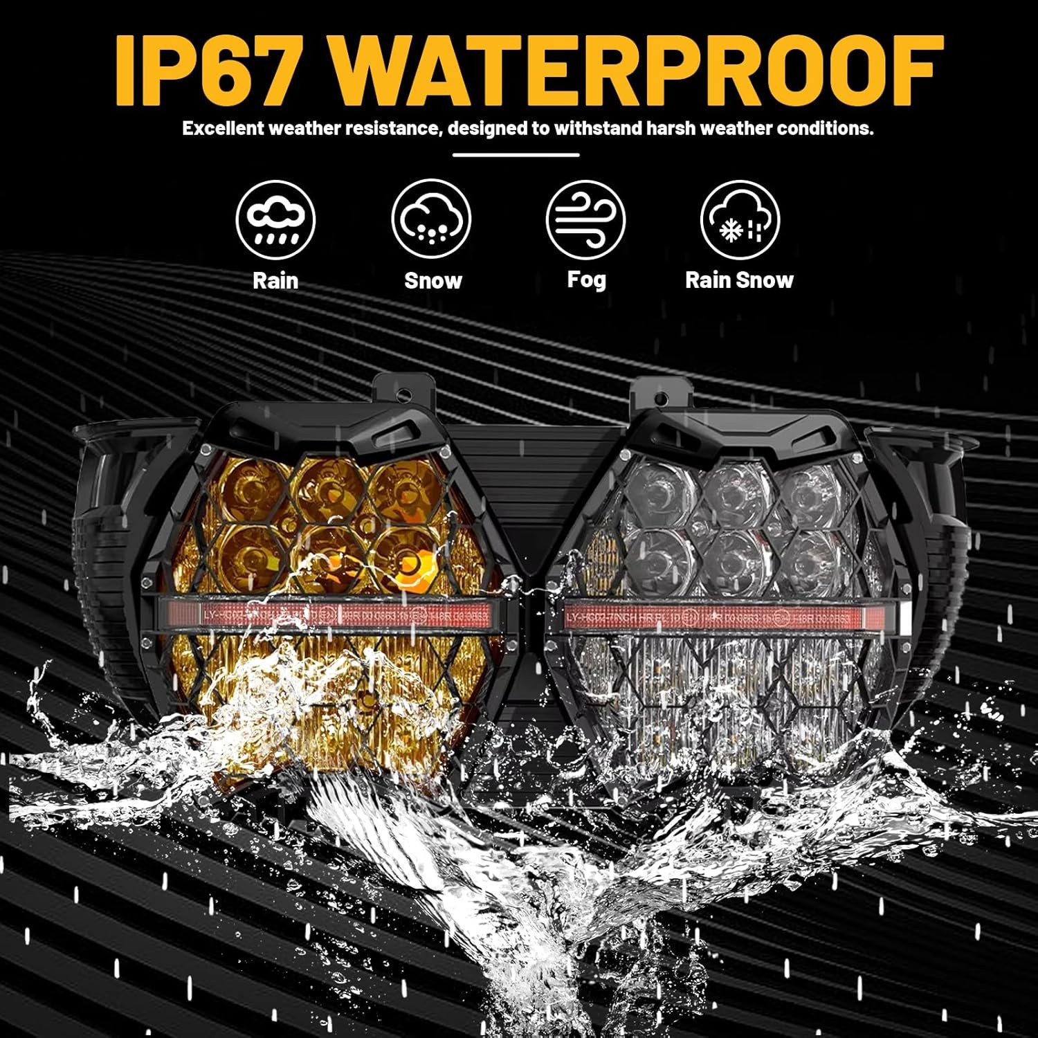 LED Dual Headlight w/ 2 Colors For Harley Touring Road Glide FLTRX FLTRXS 2015+