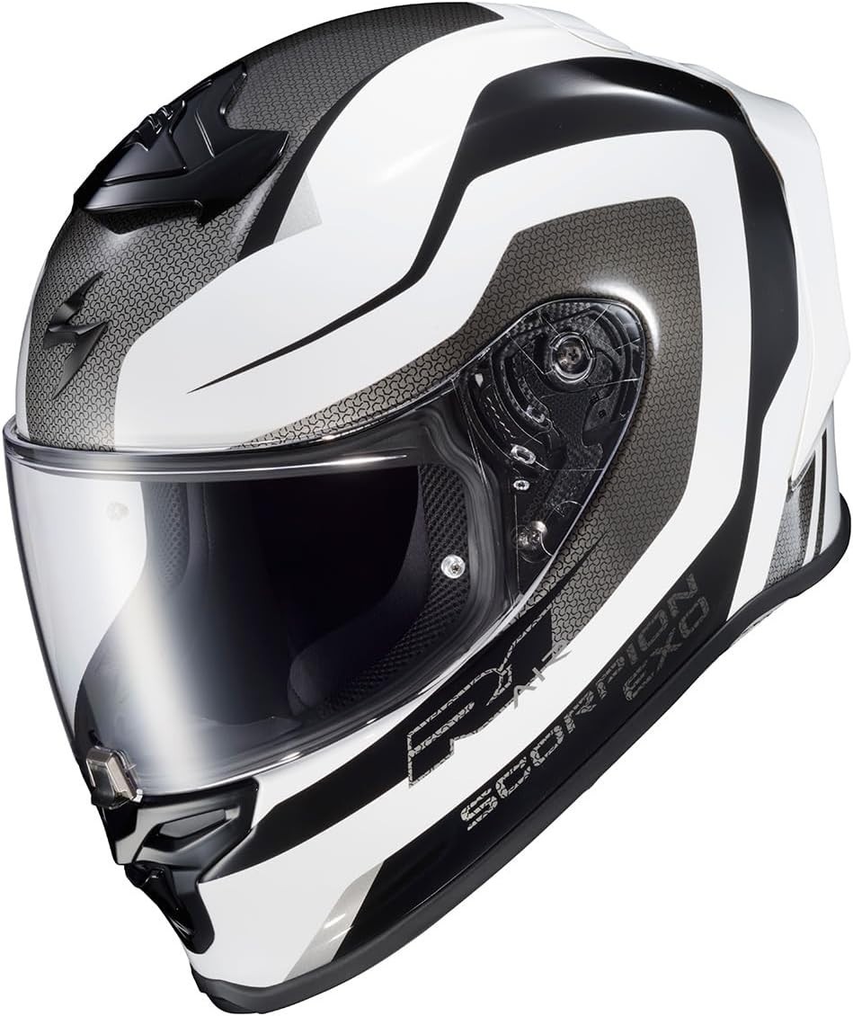 NEW Scorpion EXO R1 AIR HIVE Full Face Motorcycle Street Helmet Wht/Blk All Size