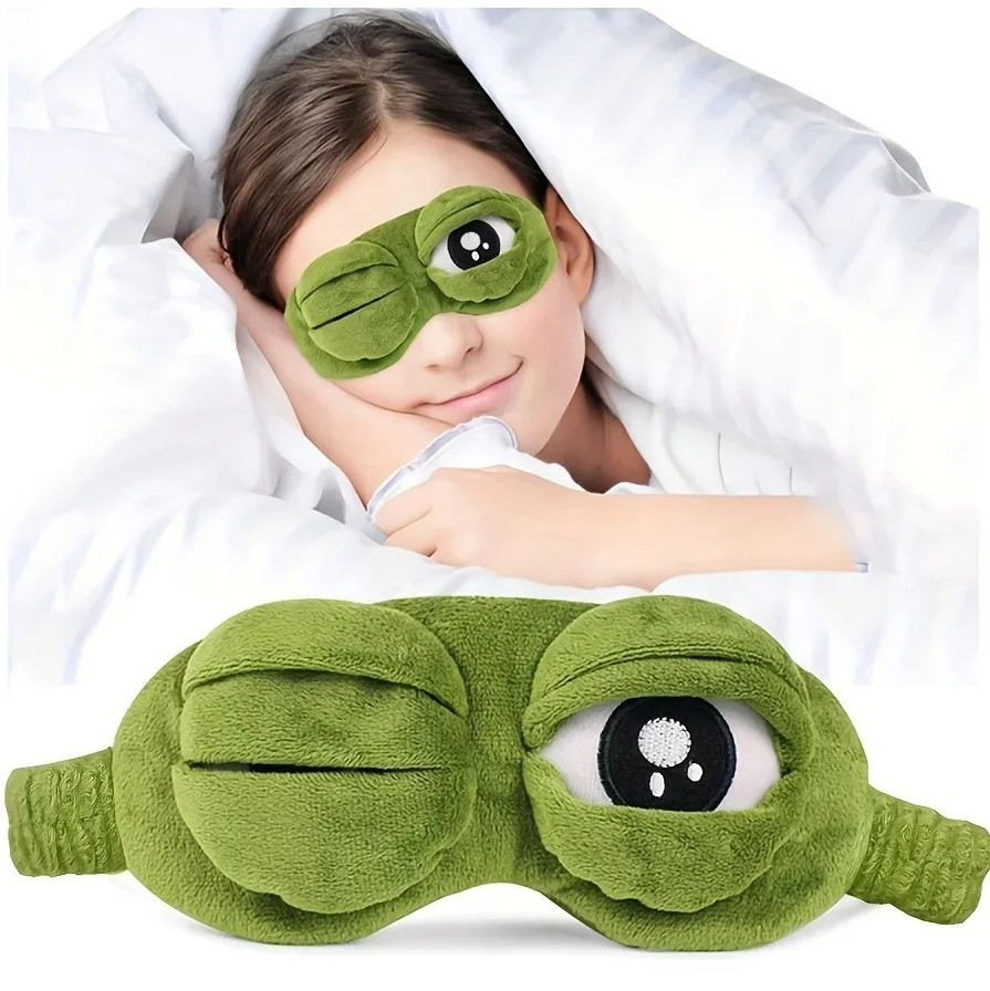 1 pc 3D Sad Frog Sleep Mask Soft Eye Shade Blindfold for Travel Men Women NEW