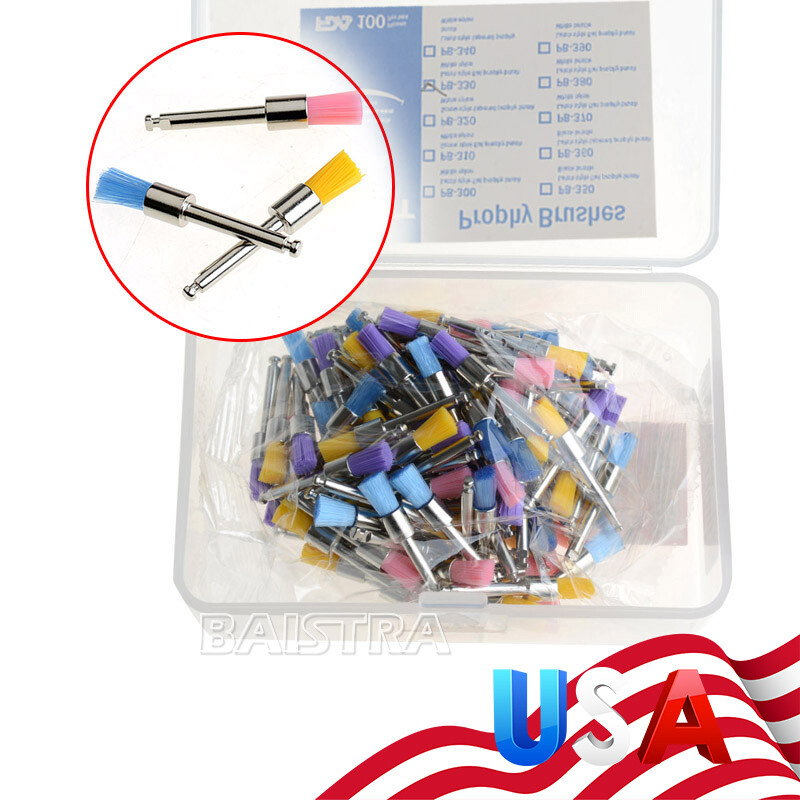 100pzas Dental Cepillos Dentales de Tazón para Pulir Tipo Plano de Nylon AZDENT