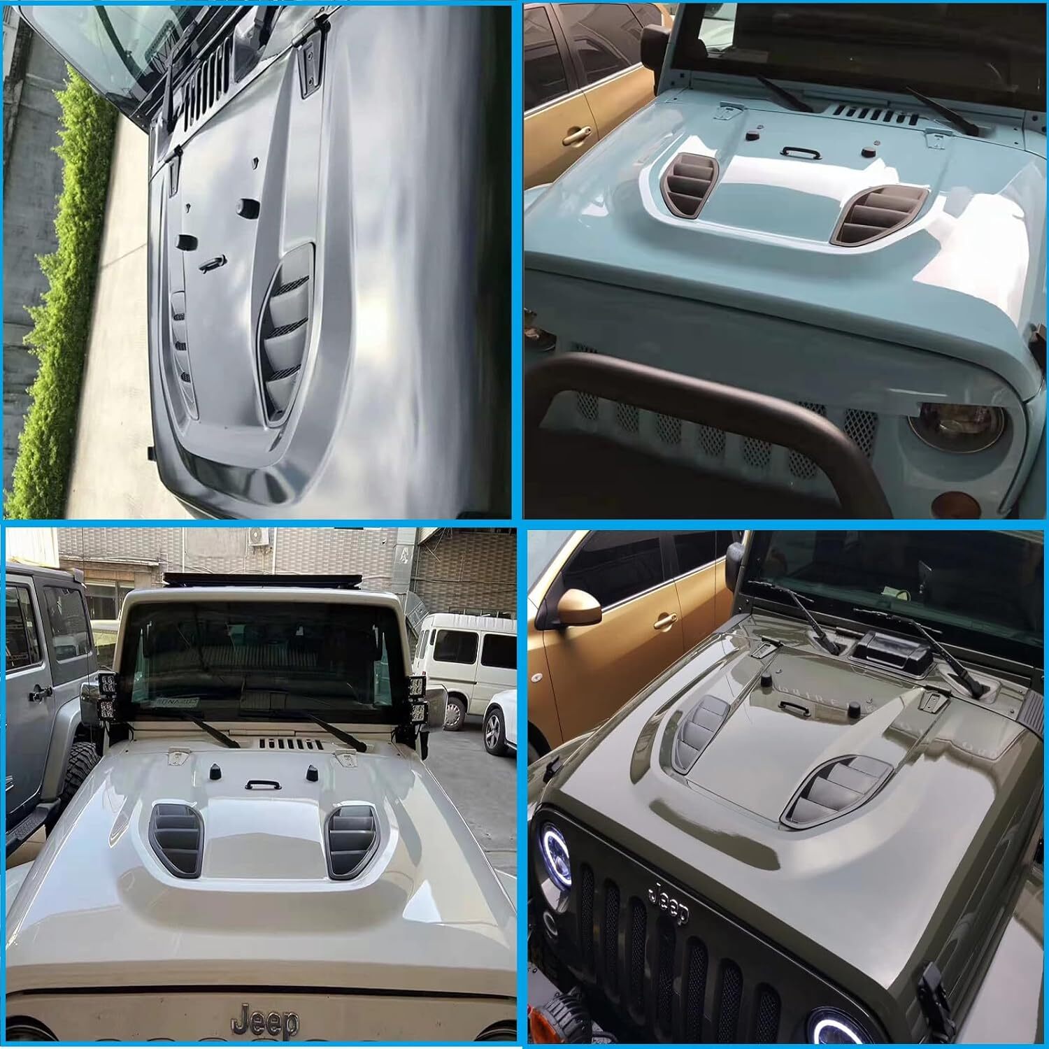 For Jeep Wrangler 2007-2018 JK JKU Black Steel Engine Hood Bonnet Panel Cover