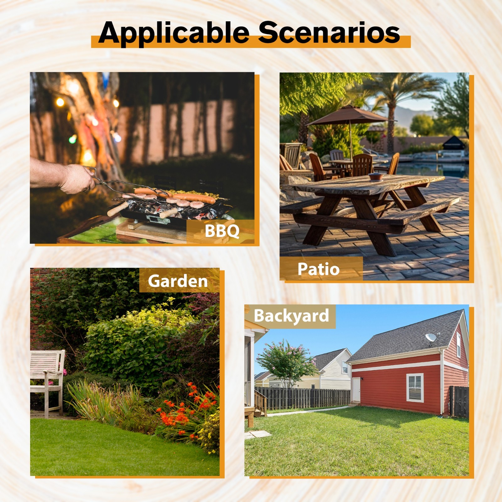 Durable Wooden Picnic Table 8-Seater with Umbrella Hole Weather-Resistant Brown