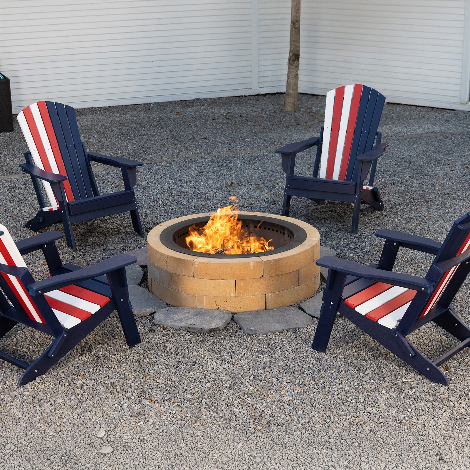 Aoodor 36'' Fire Pit Ring Round Smokeless Double Layer for Camping Wood Burning