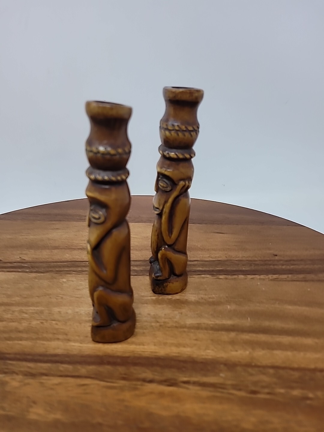 Two TIMOR Indonesian Bone Tribal Sculpture Organic Effigy