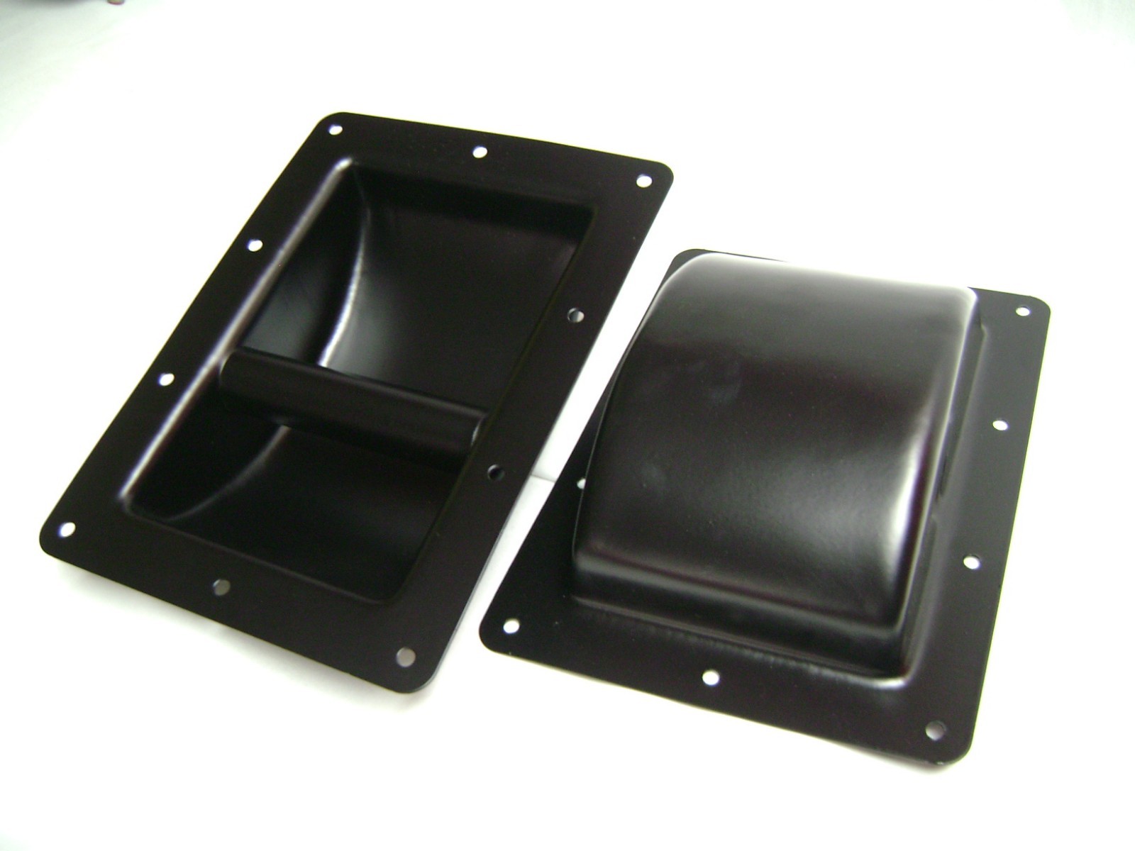 (2) Two Black Metal Recessed Bar Handles - Medium