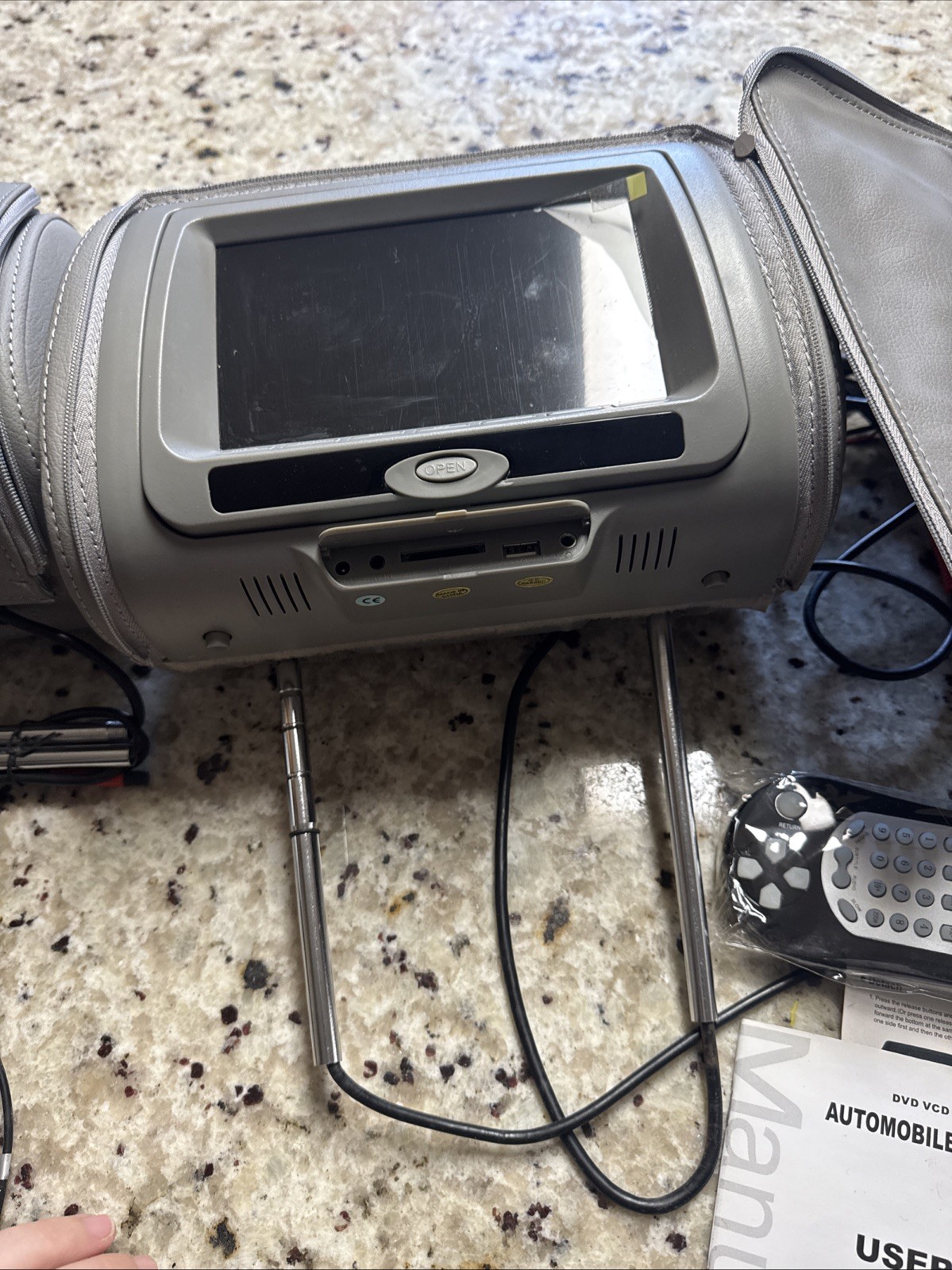 2 XTRON 7” Headrest HD TV Monitors With DVD Players USB/SD For UNIVERSAL Works