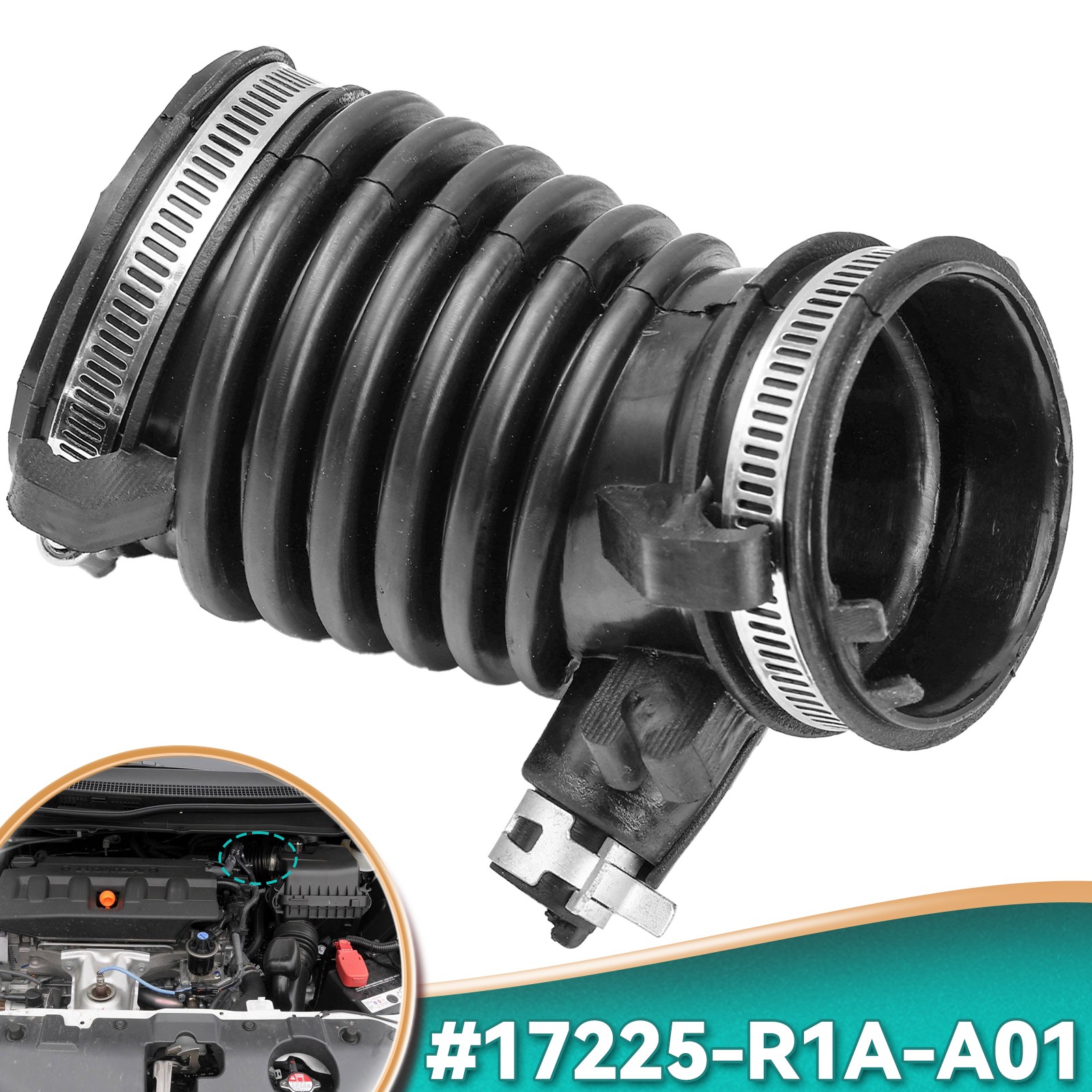 For Honda Civic 2012-2015 1.8L Air Flow Tube Air Cleaner Intake Hose With Clamps