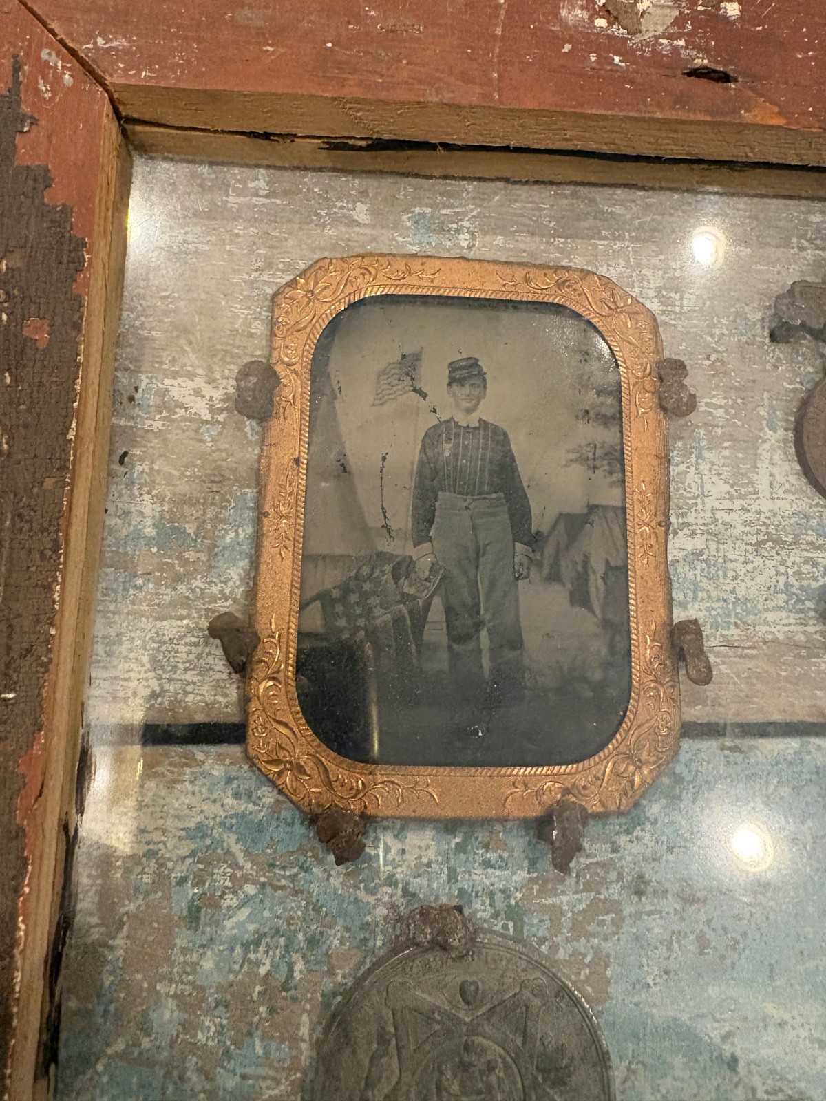 Civil War Drummer Boy Tintype and His Medals