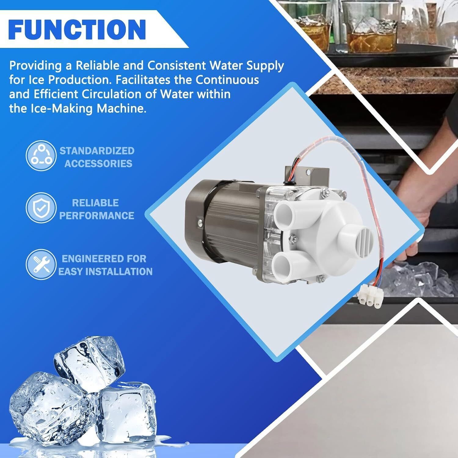 Ice Maker Machine Motor Replacement for Hoshizaki S-0731 Water Pump Motor Assy