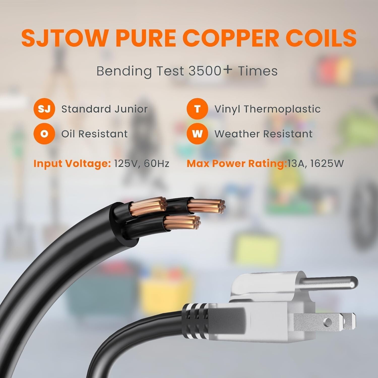 Giraffe Tools DE14 Retractable Extension Cord Reel Power Cord Reel 50FT 14/3AWG