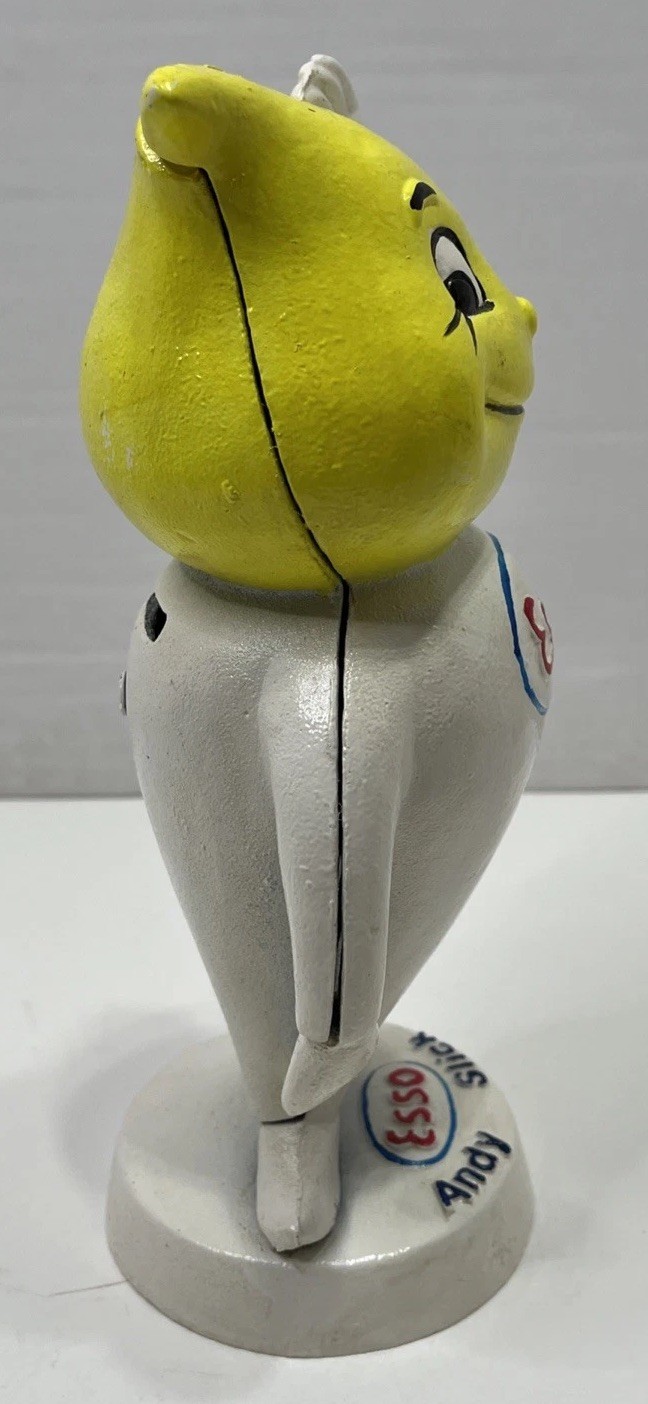 Vintage Esso Oil Andy Slick Cast Iron Coin Bank Original Paint