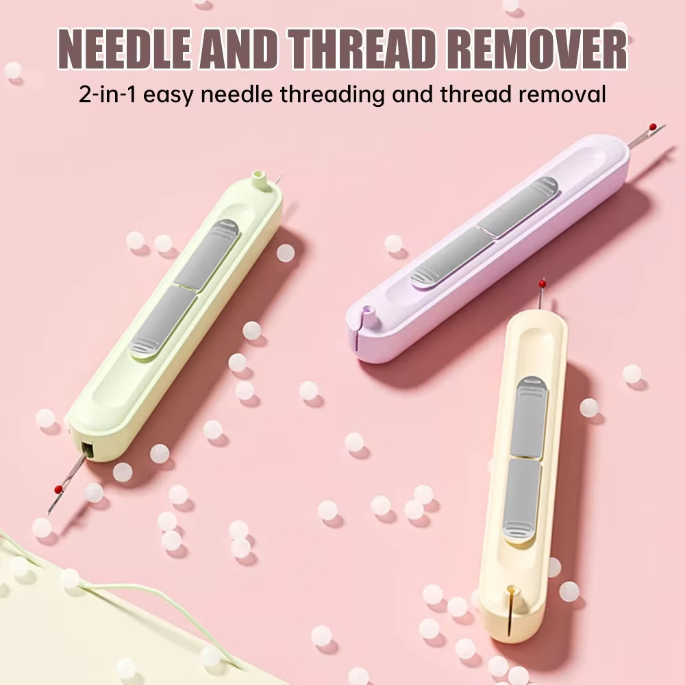 3 Pack Needle Threader, 2025 Upgraded Plug-In 2 in 1 Needle Threader Seam Ripper