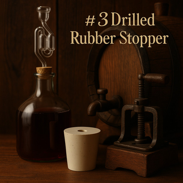 LD Carlson No. 3 Drilled Rubber Stopper