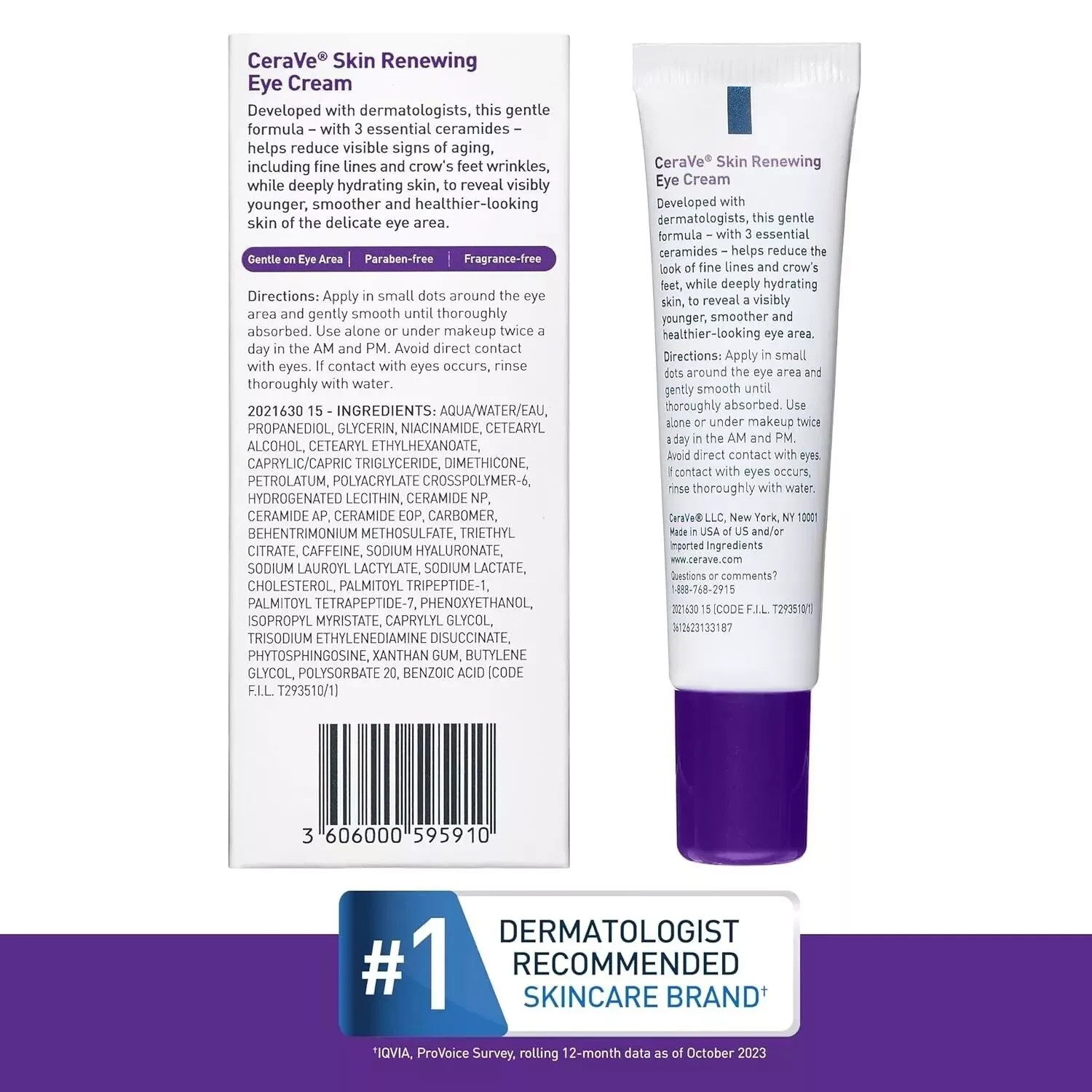 2 SET! Anti-Aging Eye Cream for Wrinkles with Caffeine and Hyaluronic Acid 15ml