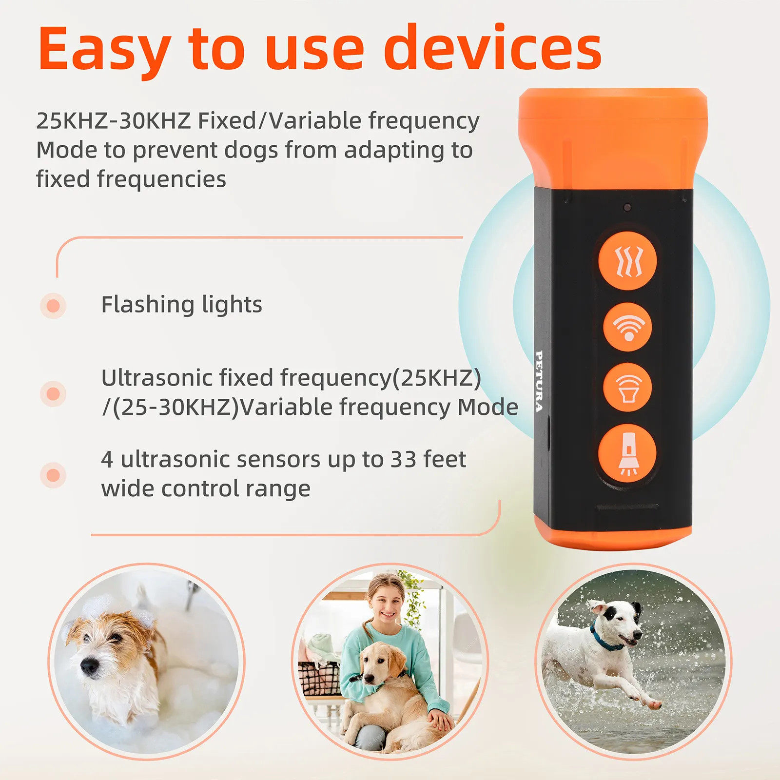 2025 Smart Ultrasonic Dog Trainer – 4X Speaker Anti-Bark Repeller