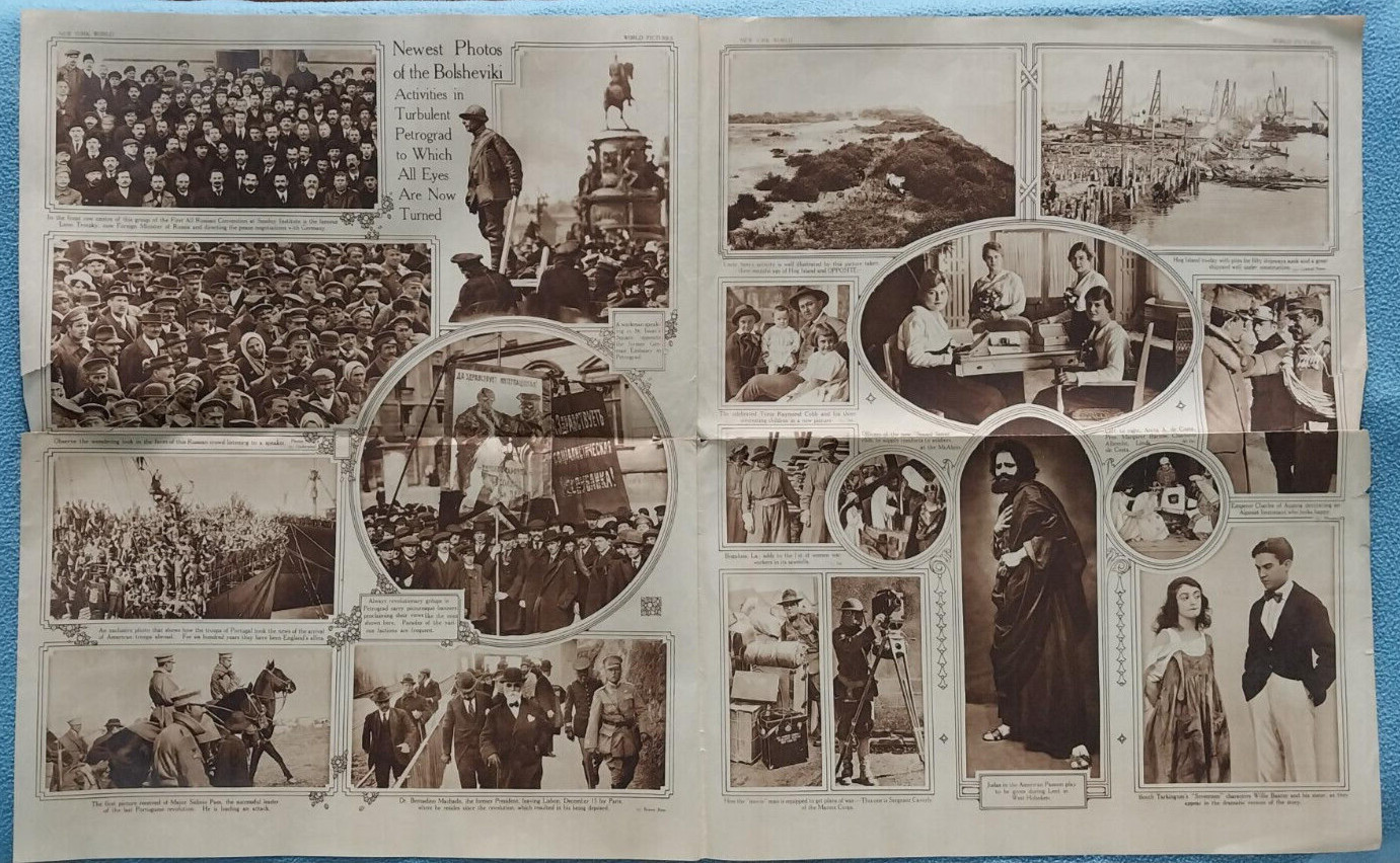 1/27/1918 NEW YORK WORLD PICTURE SECTION WW1 German Uboat & "Catalonia" of Spain