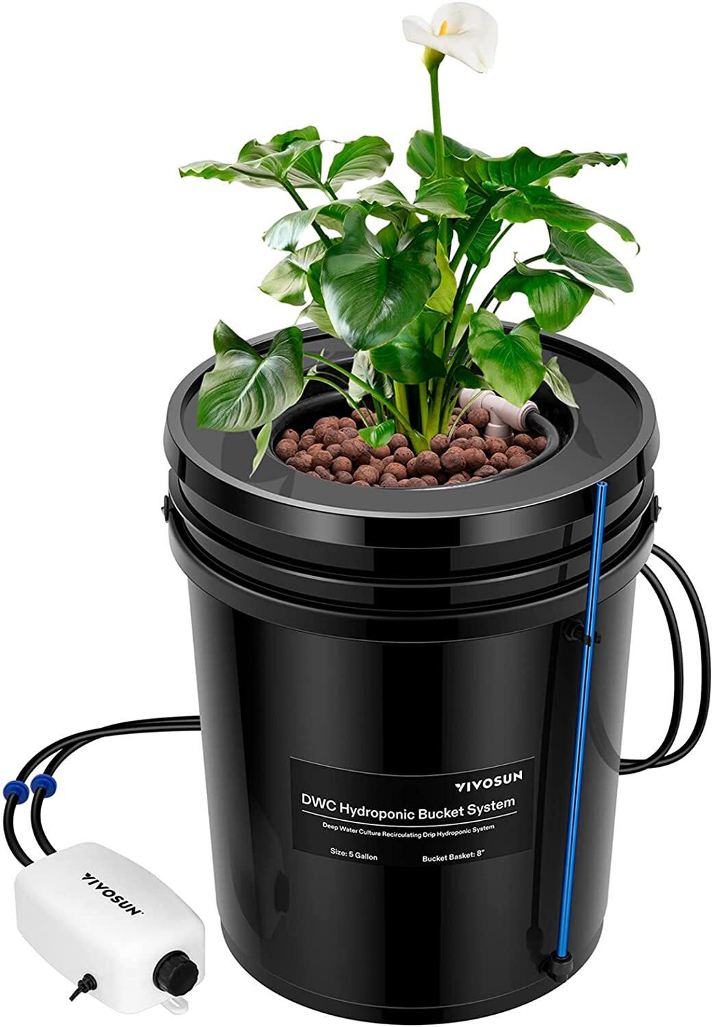 VIVOSUN DWC 5-Gallon Deep Water Culture Hydroponics Grow System 1/4/8 Buckets