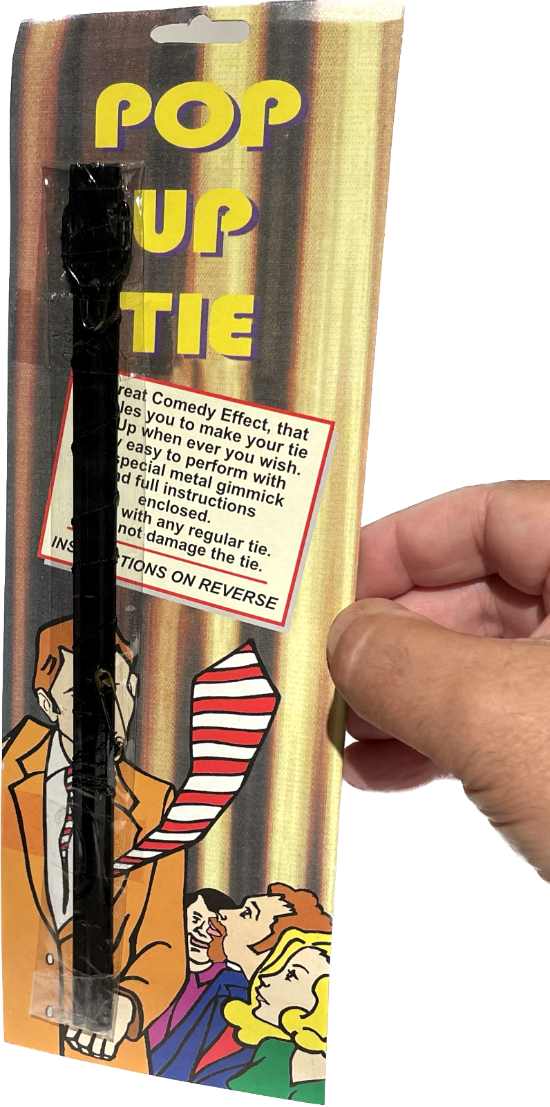 Deluxe Comedy POP UP NECK TIE Rising Magic Trick Clown Joke Gag Men Gimmick Prop