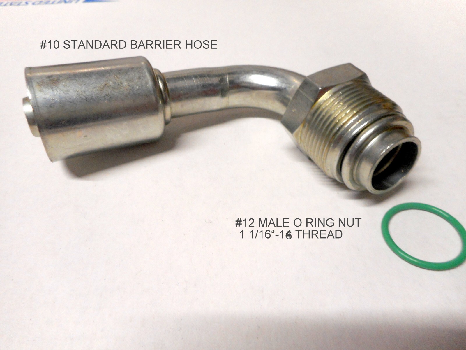 BEADLOCK A/C FITTING,STEEL,MALE O RING,90 DEGREE #12 FITTING,#10 HOSE 35S1430