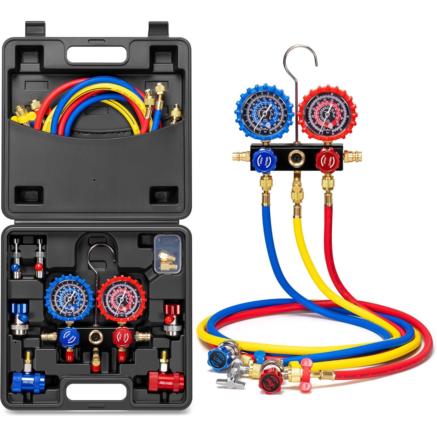 AC Manifold Gauge Set 3 Way For R1234yf R404a R134a Refrigeration Charging
