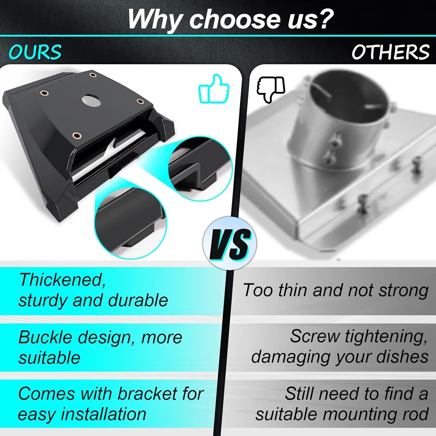 Starlink Gen 3 Pole Mount Kit, 9ft Starlink Ground Pole, Pipe Adapter Included