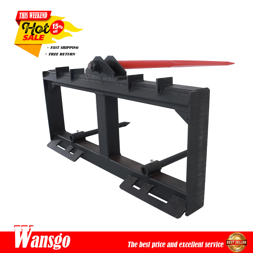 49" Tractor Hay Spear Sleeve Skid Steer Loader 3000lbs Quick Attach