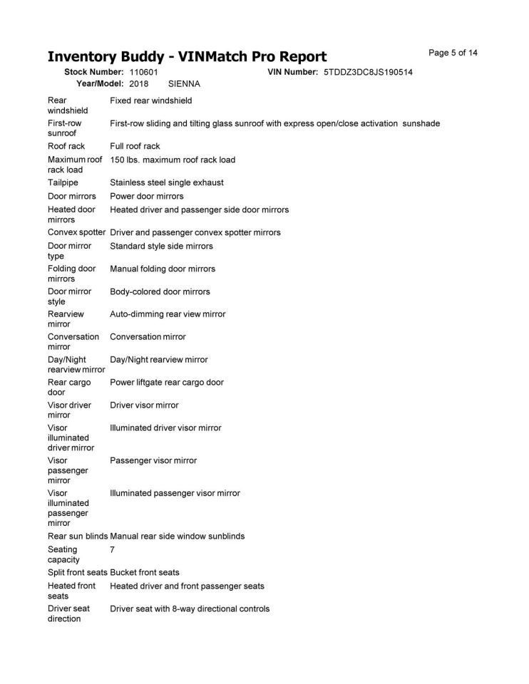 Seat Belt Front Bucket Pre-crash System Passenger Fits 18-20 SIENNA 10324688