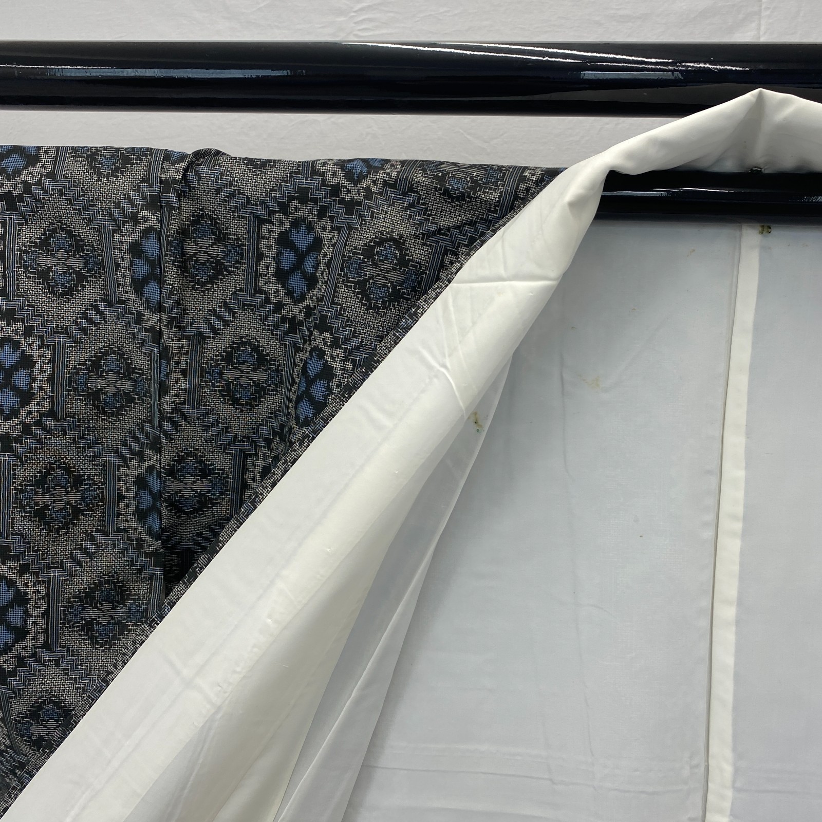 Japanese Vintage Kimono Silk Gray Oshima Traditional Authentic Length 66 in