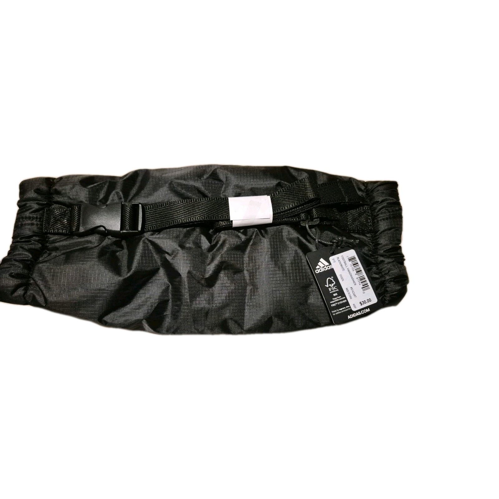 Adidas Football Hand Warmer Pouch - Black/White - Fleece Lined - NWT