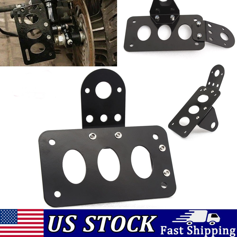 Motorcycle Side Mount License Plate Bracket Holder For Harley Touring Road King