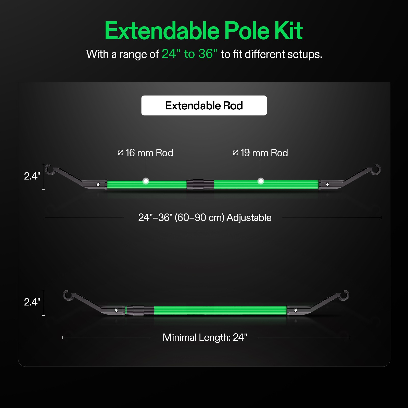 VIVOSUN Grow Tent Mounting Bars Support Pole High CFM Kit for 2x2ft-3x3ft Tent